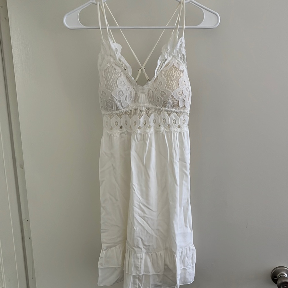 Pink Lily white adjustable dress